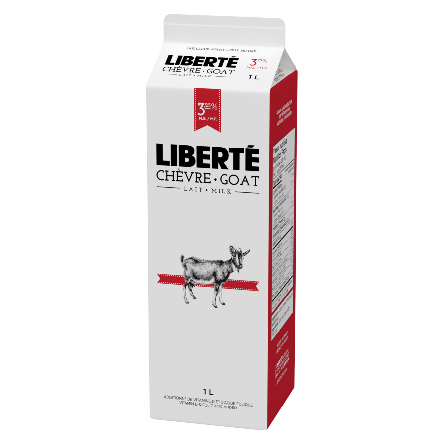 lait de chèvre 3,25%  ;