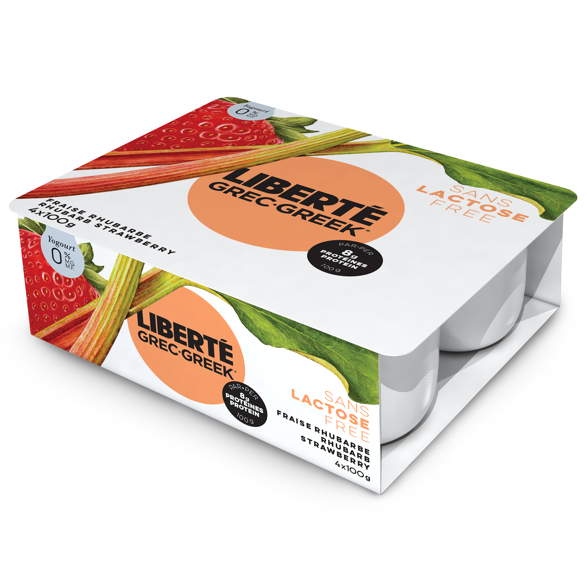 Fraise Rhubarbe 0% Sans Lactose  ;
